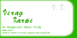 virag karpi business card