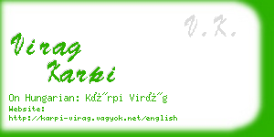 virag karpi business card